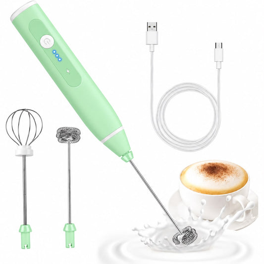 2 in 1 USB Rechargeable Coffee Beater-Green