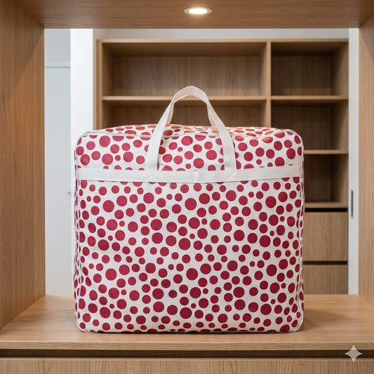 110GSM Non-Woven Luggage Mehroon (Polka Dot)