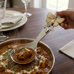 Butterfly Design Silver Serving Spoon