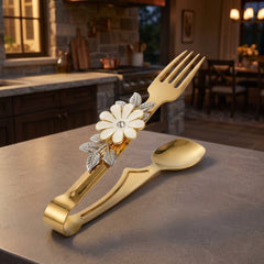 Flower Design Golden Tong-D2