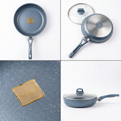Xelent Fry Pan with Lid-Blue