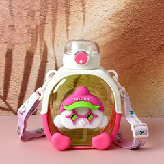 Cartoon Design Sipper Water Bottle-White