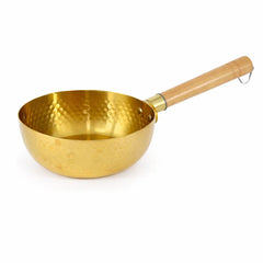 Golden Sauce Pan with Wooden Handle