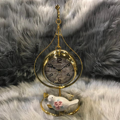 Hanging Clock with Sparrow