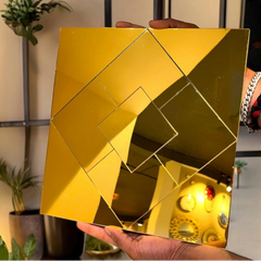 3D Mirror Wall Sticker-Golden