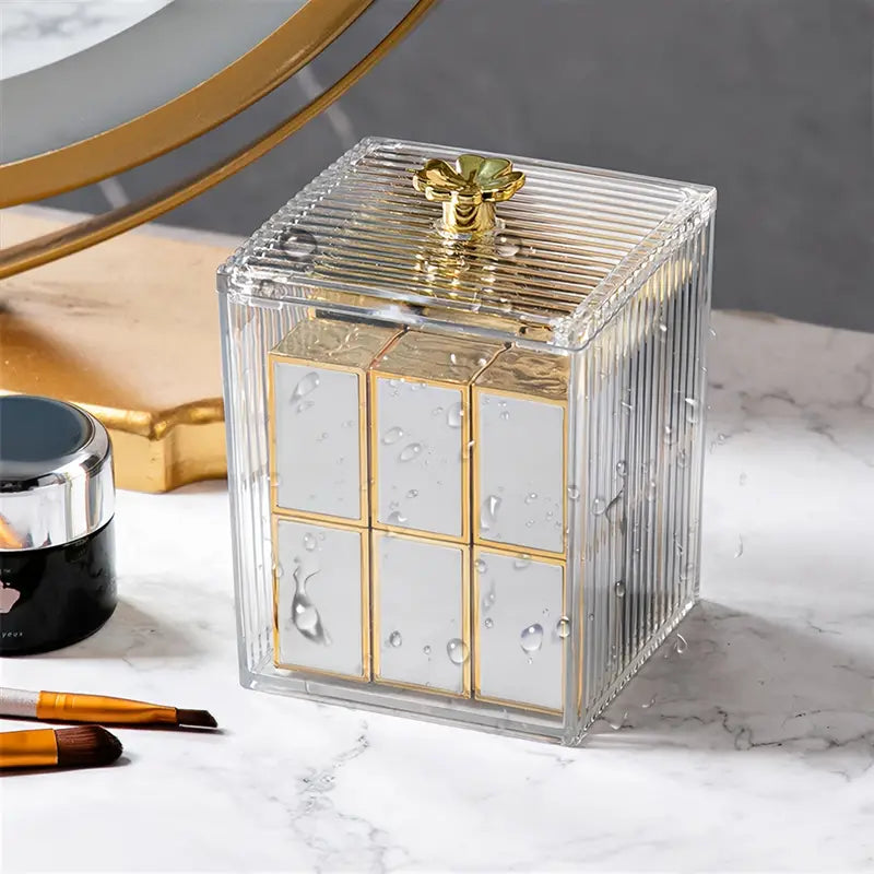 Acrylic Makeup Cotton Pad & Swabs Storage Holder
