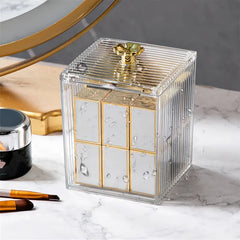 Acrylic Makeup Cotton Pad & Swabs Storage Holder