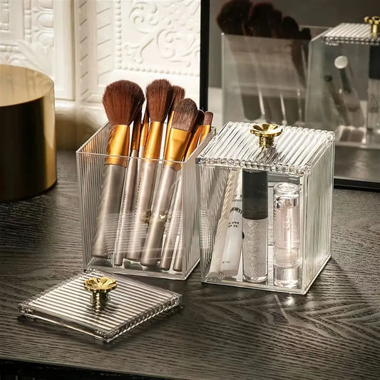 Acrylic Makeup Cotton Pad & Swabs Storage Holder