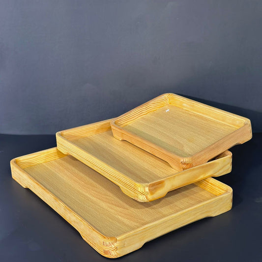 3 Piece Wooden Tray Set