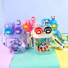 Adorable Dual Compartment Water Bottle-Purple