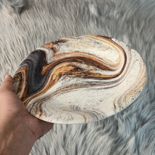Melamine Curry Plate Brown Marble Texture
