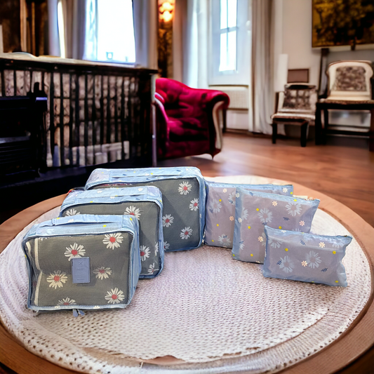 6 Pcs Waterproof Travel Storage Bag (Printed )