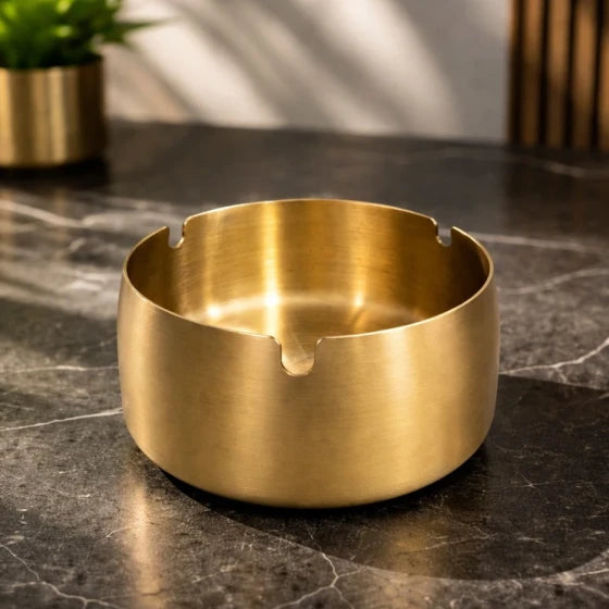 Round Golden Deep AshTray-S