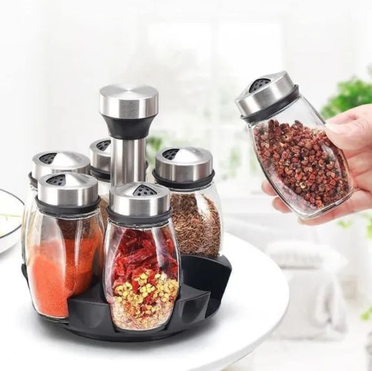 6in1 360 degree Rotating Seasoning Spice Jar Set
