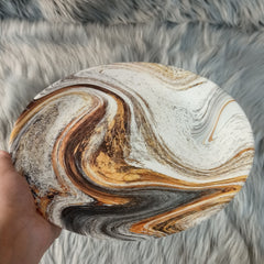 Melamine Rice Plate Brown Marble Texture