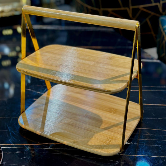 2 Tier Wood Serving Tray-9710