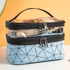Double Layer Cosmetic Pouch-Sky Blue