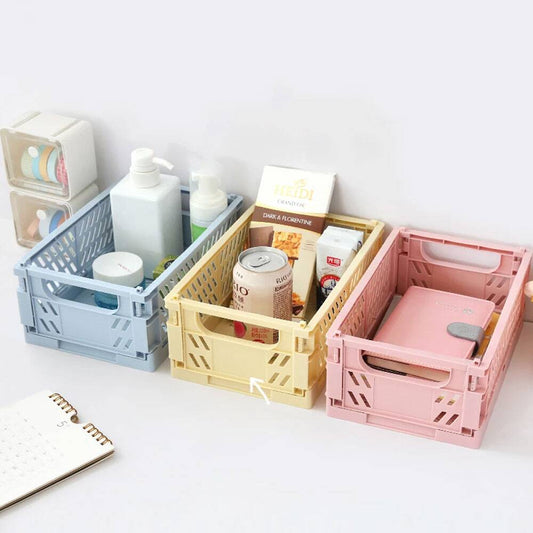 Foldable Multi Purpose Storage Basket Large(Sky Blue)
