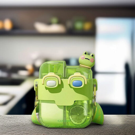 Two Compartment Water Bottle Small-Green