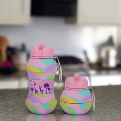 Silicone Foldable Water Bottle-Pink