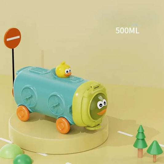 Train Design Water Bottle-Light Green