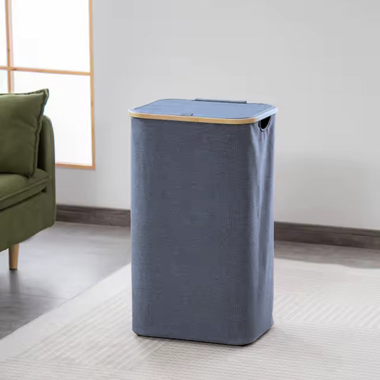 Foldable Laundry Storage Basket NavyBlue-L
