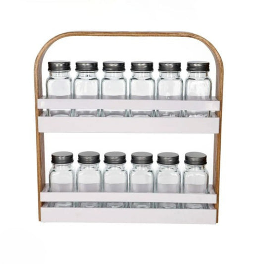 Spice Jar 12pc Set with Wooden Stand