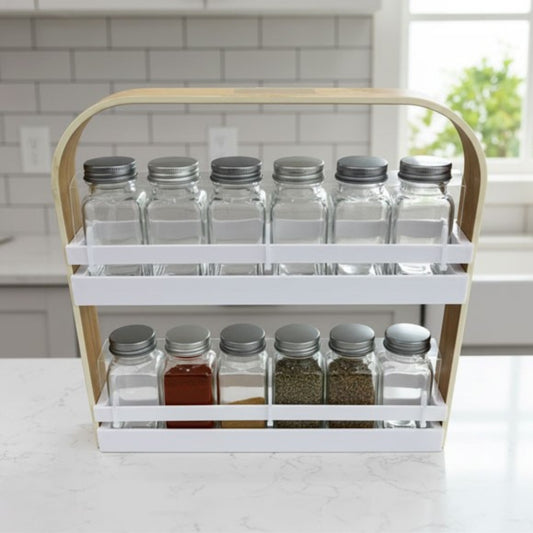 Spice Jar 12pc Set with Wooden Stand