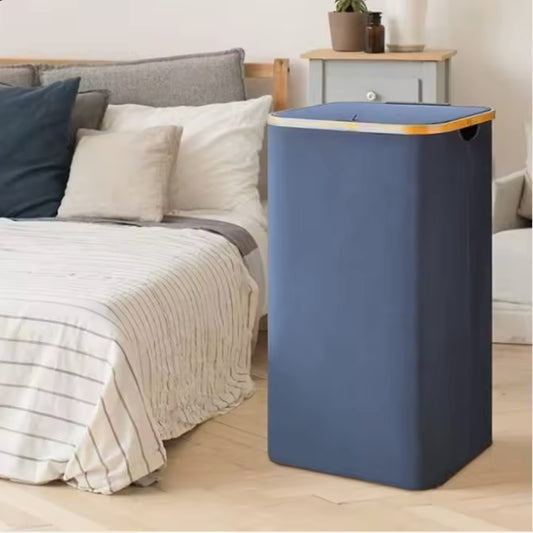 Foldable Laundry Storage Basket NavyBlue-L