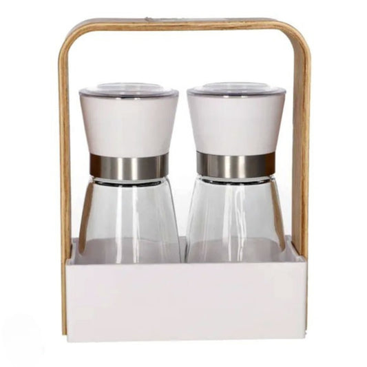 Spice Jar 2pc Set with Wood Stand