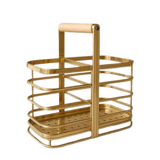 2 Partition Golden Spoon Holder