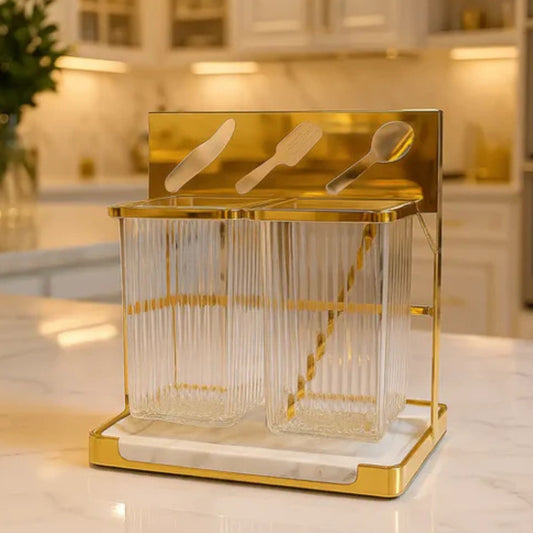 Stainless Steel Double Cutlery Holder