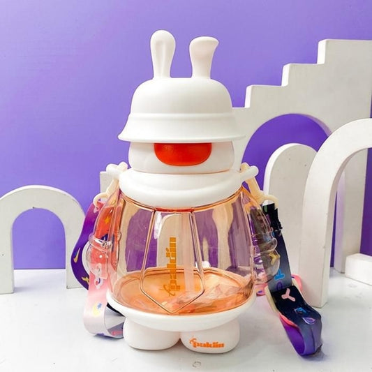 Space Rabbit Sipper Bottle -White