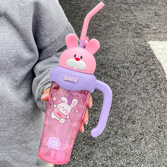 Bunny Design Water Bottle-Pink