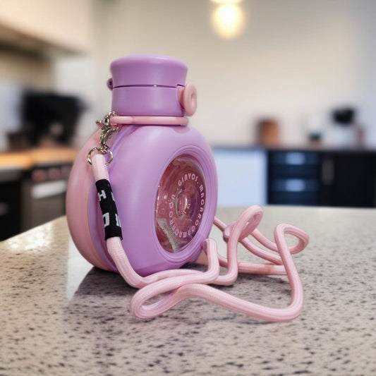 Round  Double Drink Water Bottle-Purple & Pink