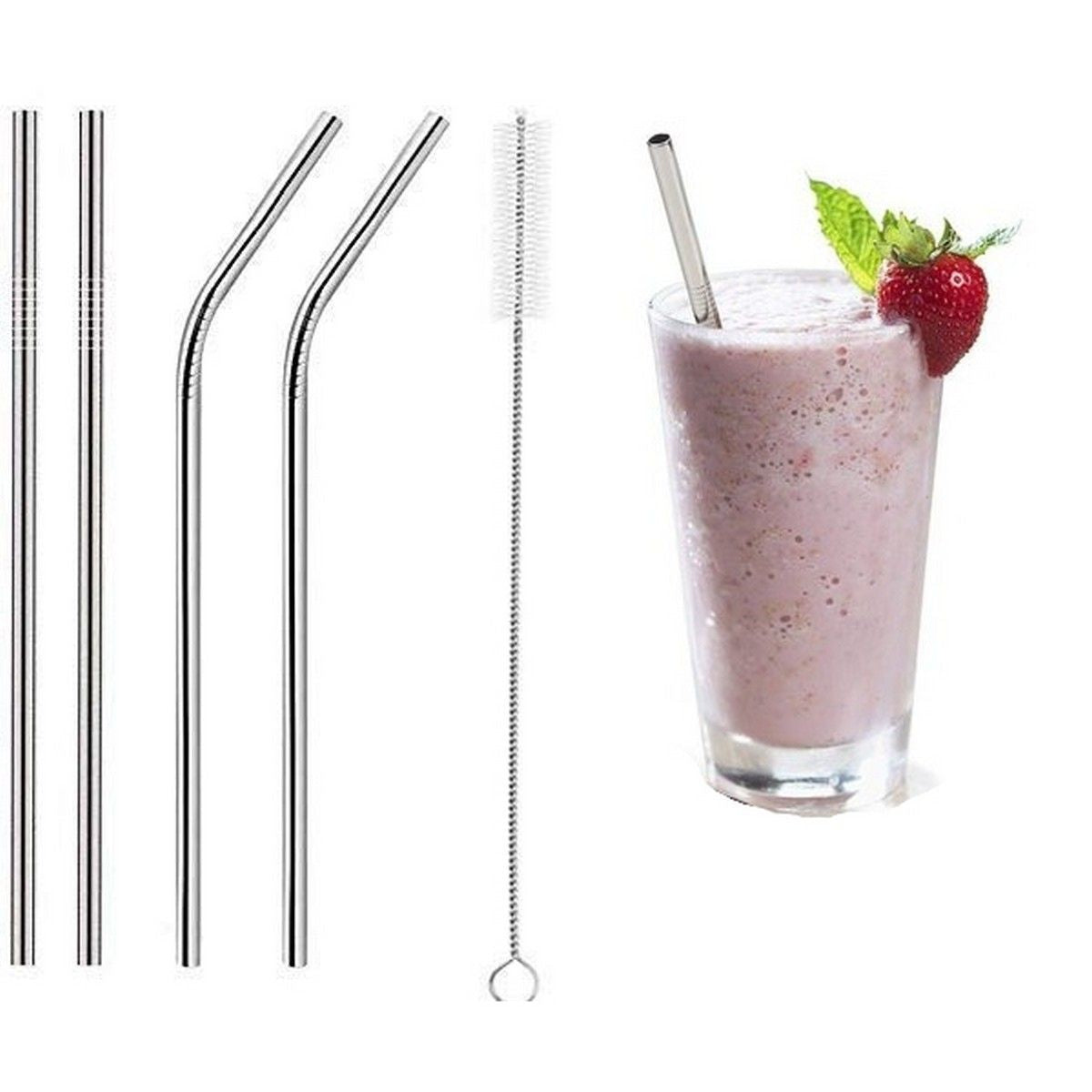 5 Pc Stainless Steel Straw