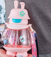 Space Rabbit Sipper Bottle -Pink