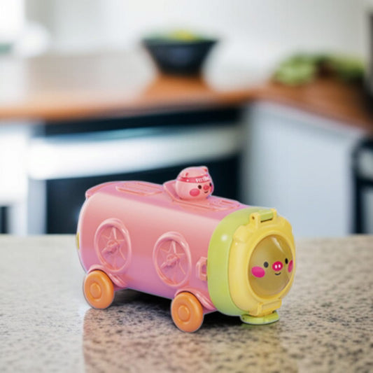 Train Design Water Bottle-Pink