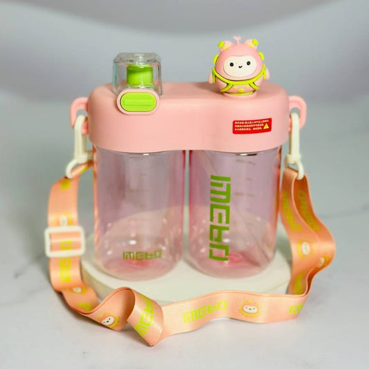 Dual-Slot Water Bottle-Pink