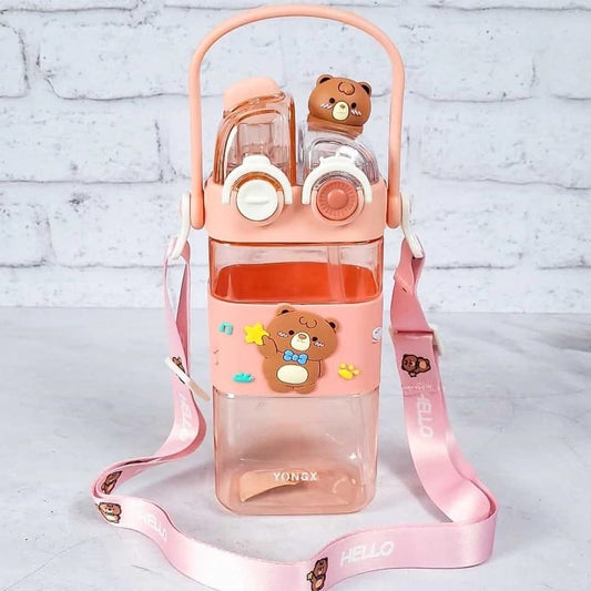 Adorable Cartoon Kids' Water Bottle-Pink