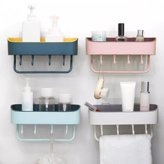 Wall Mounted Shower Shelf Wall Mountable (White)