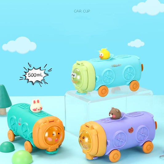 Train Design Water Bottle-Purple