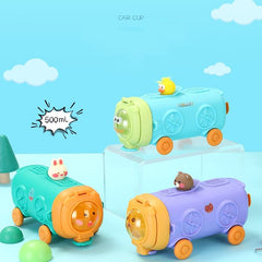 Train Design Water Bottle-Purple