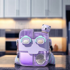 Two Compartment Water Bottle Small-Purple