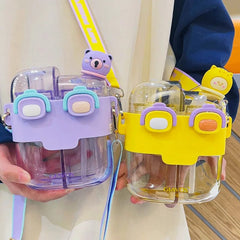 Two Compartment Water Bottle Small-Purple