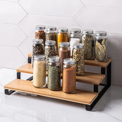 3 Tier Bamboo Stand With Metal Base