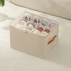 12 Grid Foldable Shoe Organizer -Offwhite
