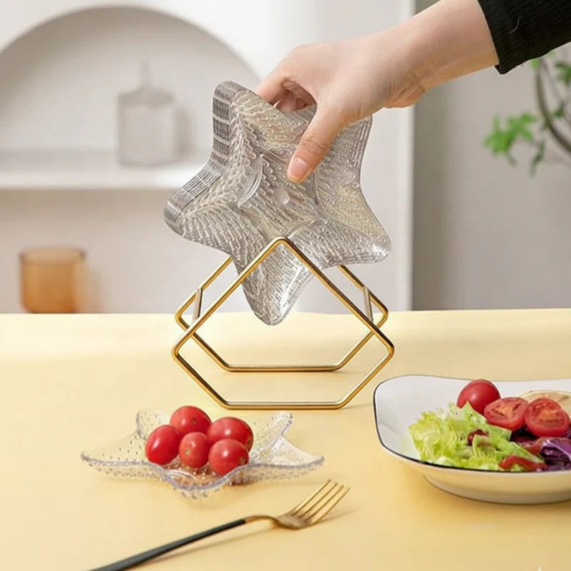 8 Pcs Gold Dessert Plates (Star)