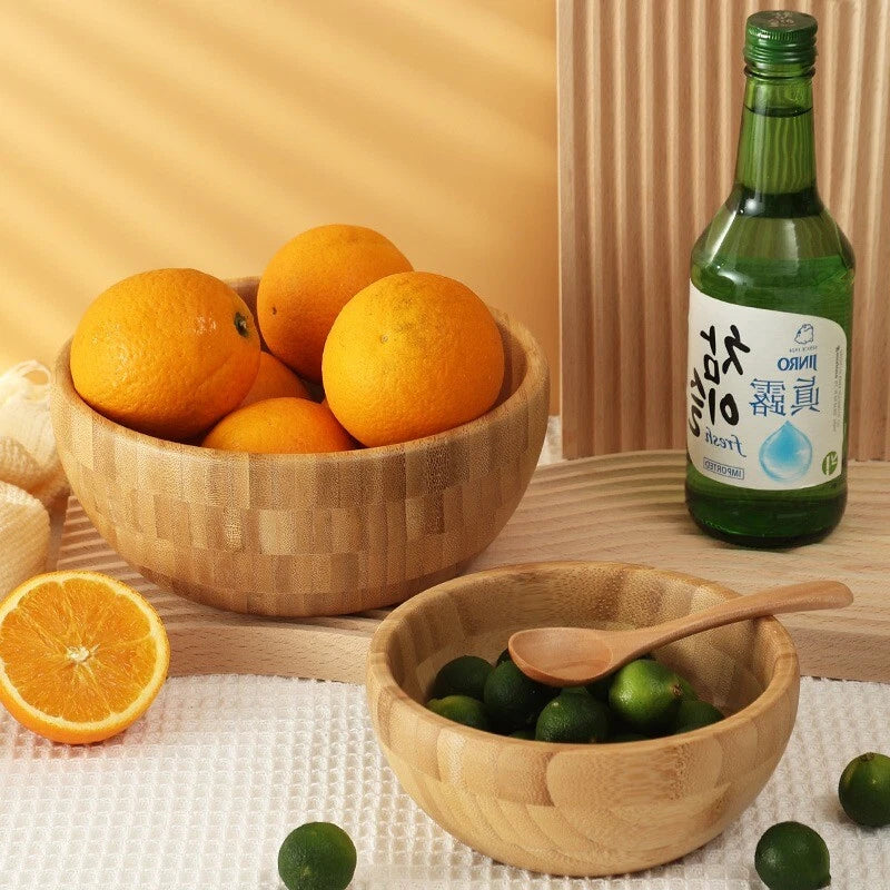Bamboo Wooden Serving Bowl(Round)