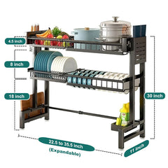 2-TIER OVERSINK DISH DRYING EXPANDABLE  RACK